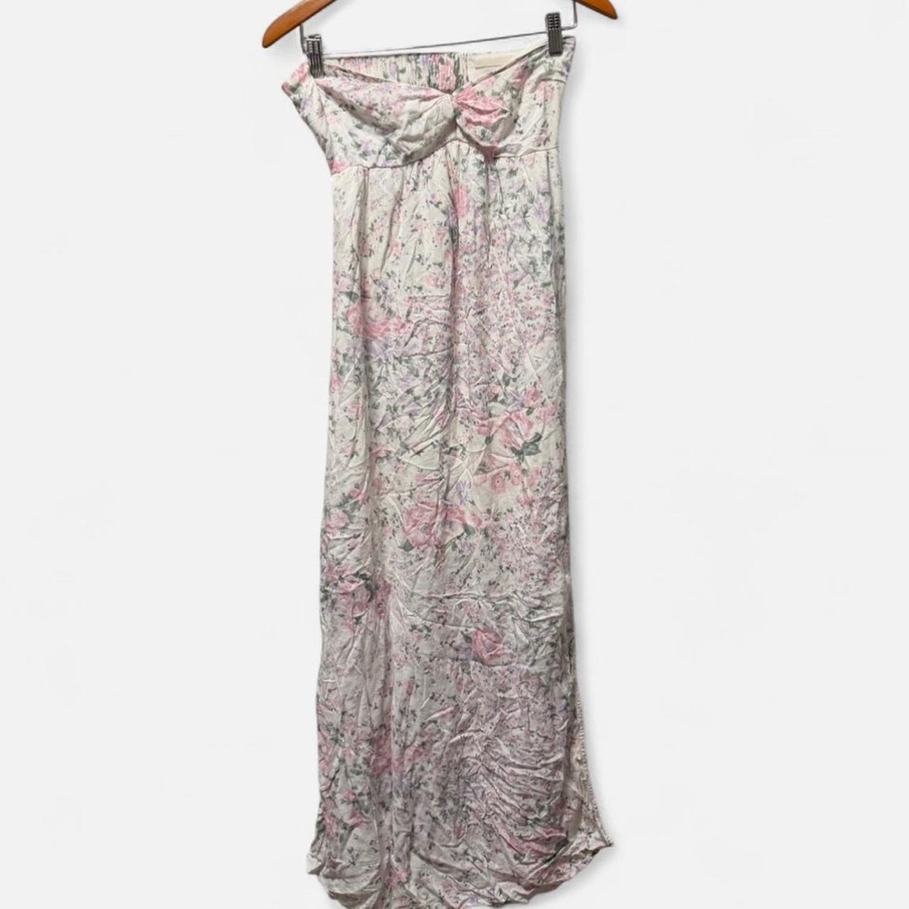 Hollister White Floral Maxi Dress with Pink and Lavender - Picture 2 of 5
